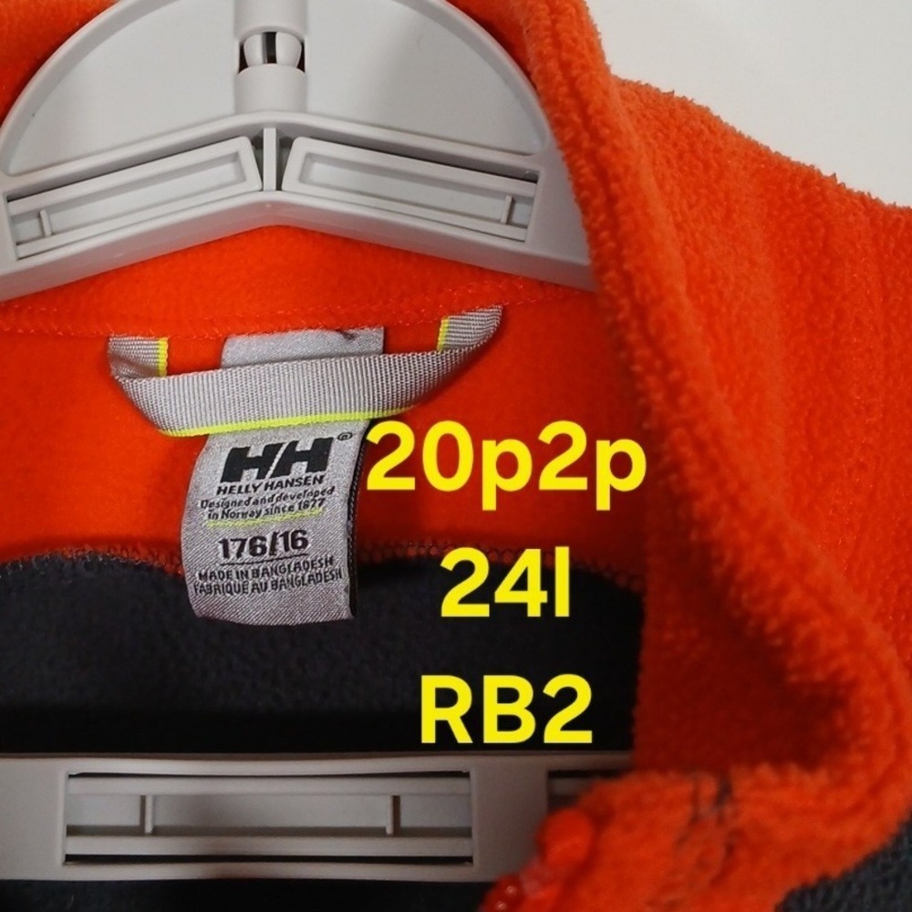 Helly Hansen Polartec Daybreaker 2.0 Fleece Jacket Youth Boys 16 Gray Orange LS - Picture 7 of 15